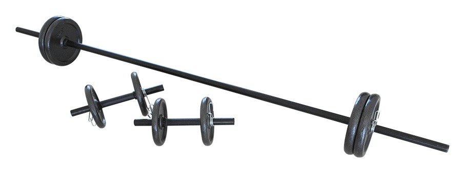 Men's Health Cast Iron Barbell and Dumbbell Set - 40kg