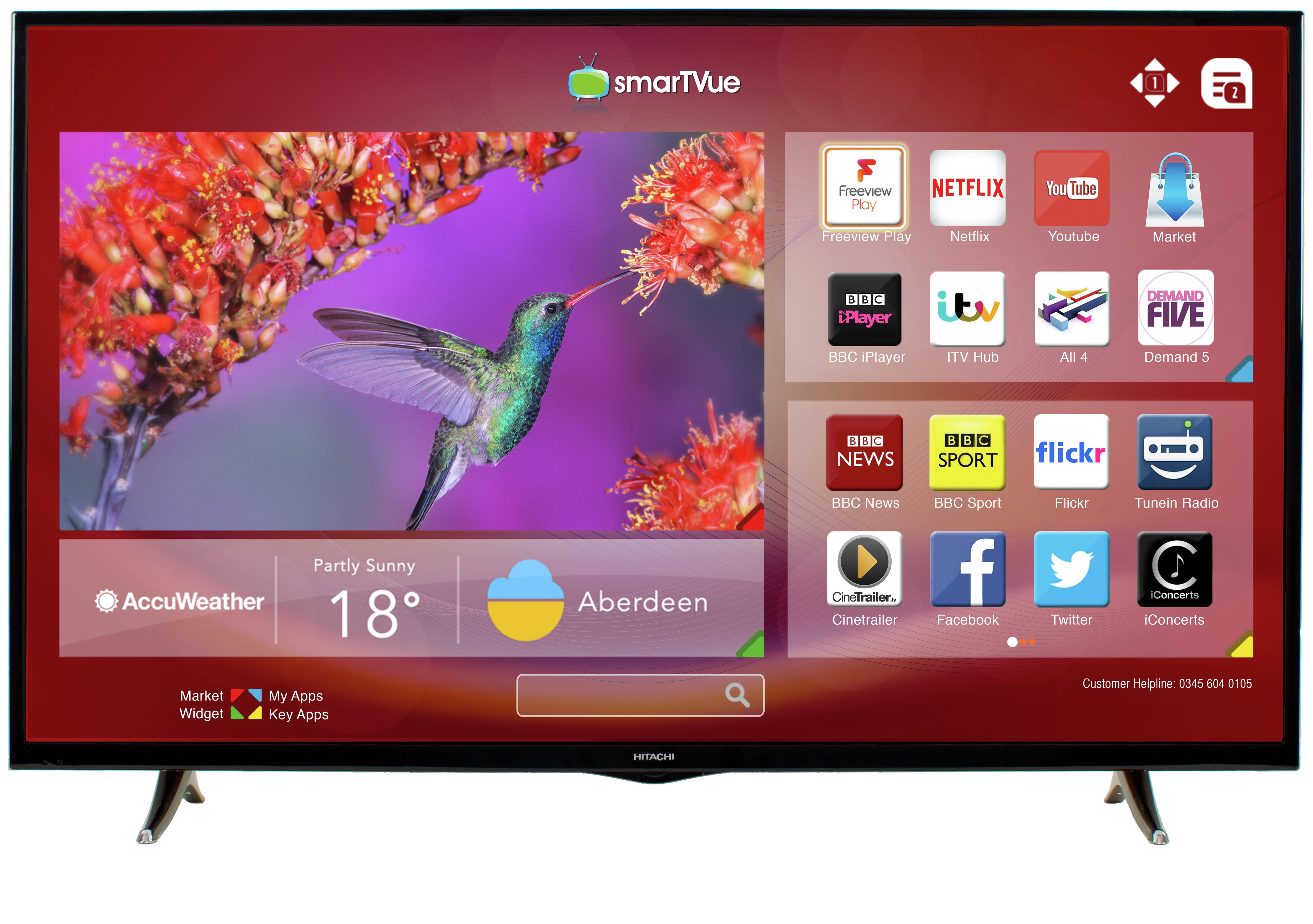 Hitachi 55 Inch Full HD Freeview Play Smart LED TV