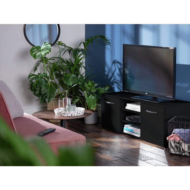 Argos Home Hayward 2 Door Small TV Unit - Black Gloss 0