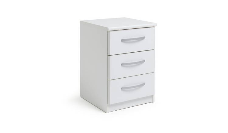 Buy Argos Home Hallingford 3 Drawer Bedside Table - White, Bedside tables