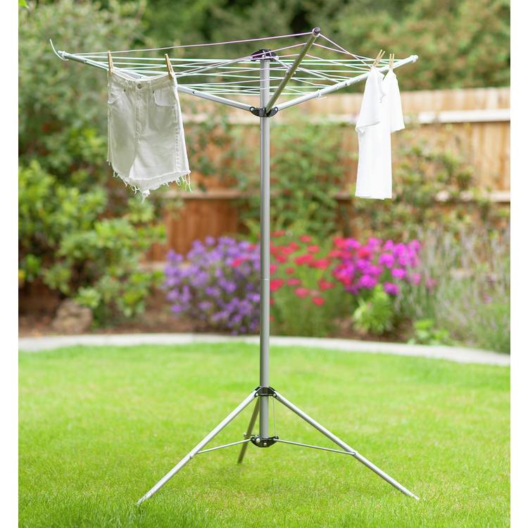 Argos Home Freestanding 16m 3 Arm Rotating Airer and Bag 0