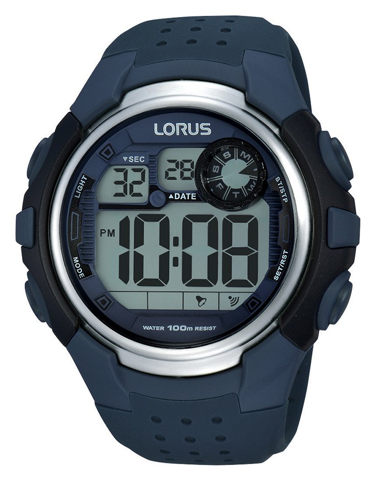 navy blue digital watch