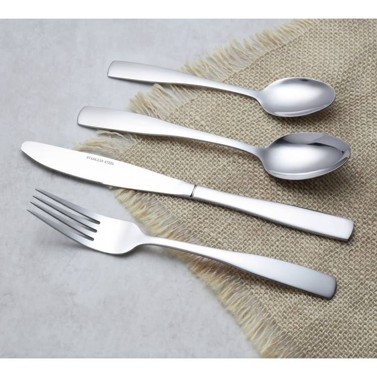 Argos Home 16 Piece Stainless Steel Square Cutlery Set 0