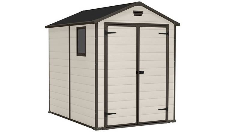 Buy Keter Manor Apex Garden Storage Shed 6 x 8ft – Beige 