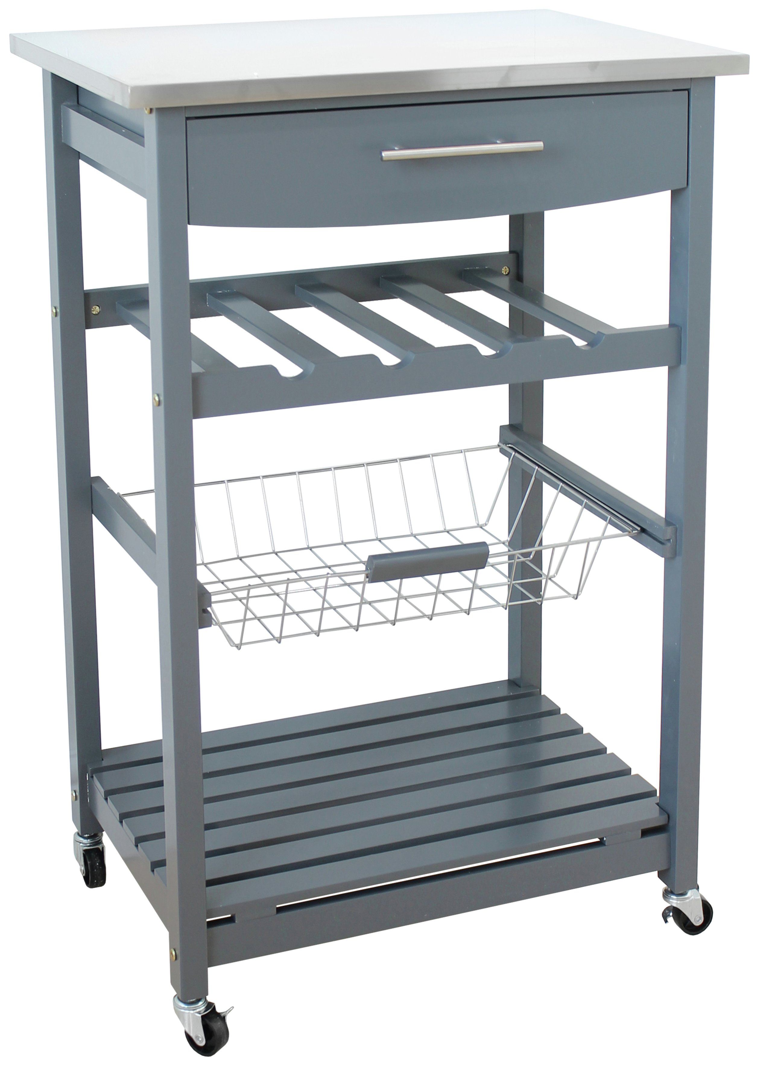 Argos Home Odina Stainless Steel Top Kitchen Trolley