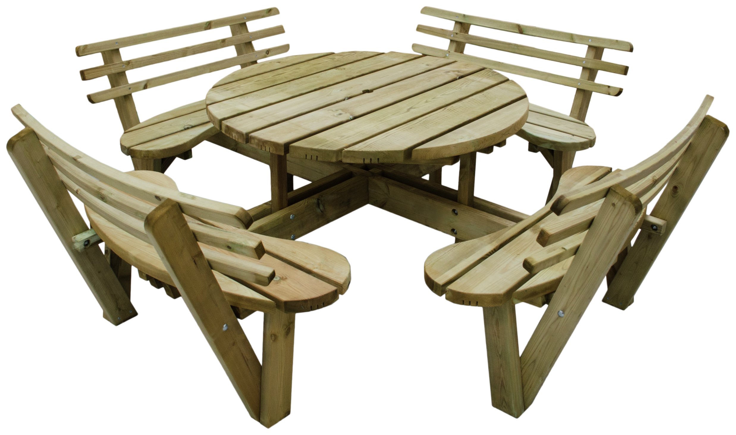 Forest 2.4m Circular Picnic Table with Seat Backs