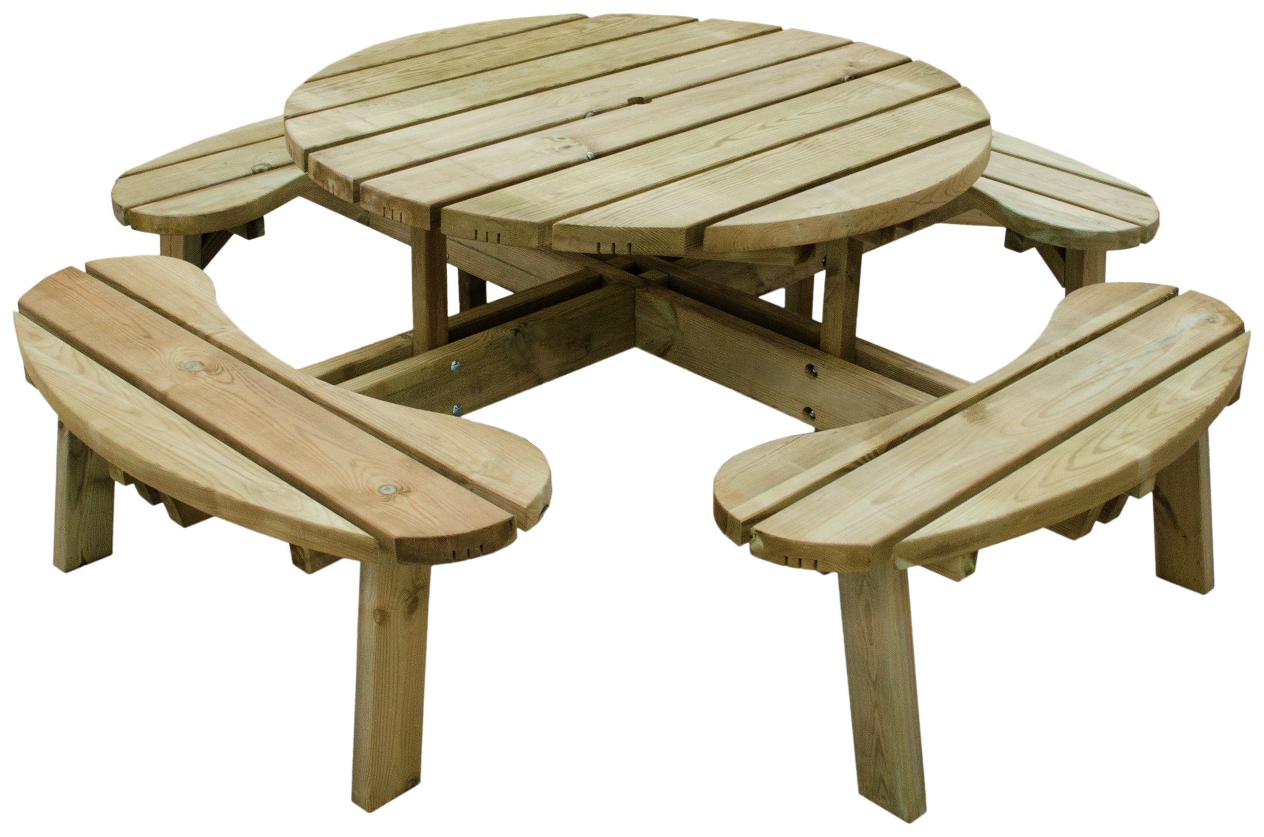 Forest Garden Round 8 Seater Picnic Table