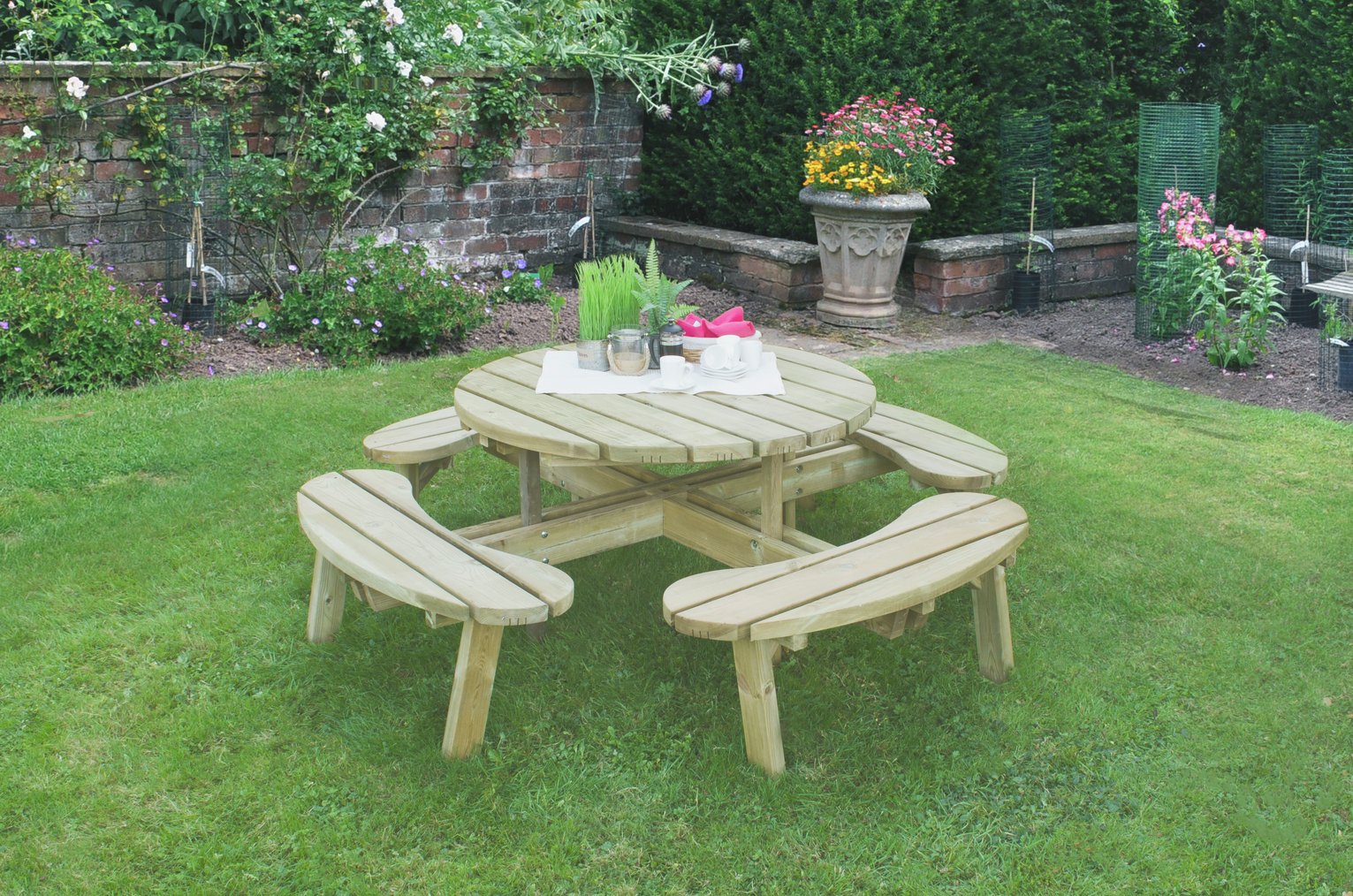 Forest Garden 8 Seater Wooden Picnic Table