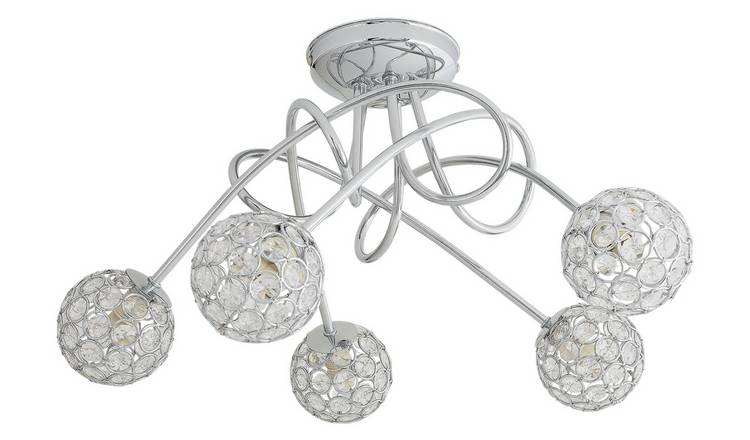 Buy Argos Home Amelia 5 Light Beaded Globes Ceiling Light Ceiling Lights Argos