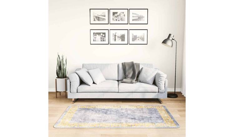Walplus Polyester 4 mm Pile Rug - Grey - 80 x 150 cm