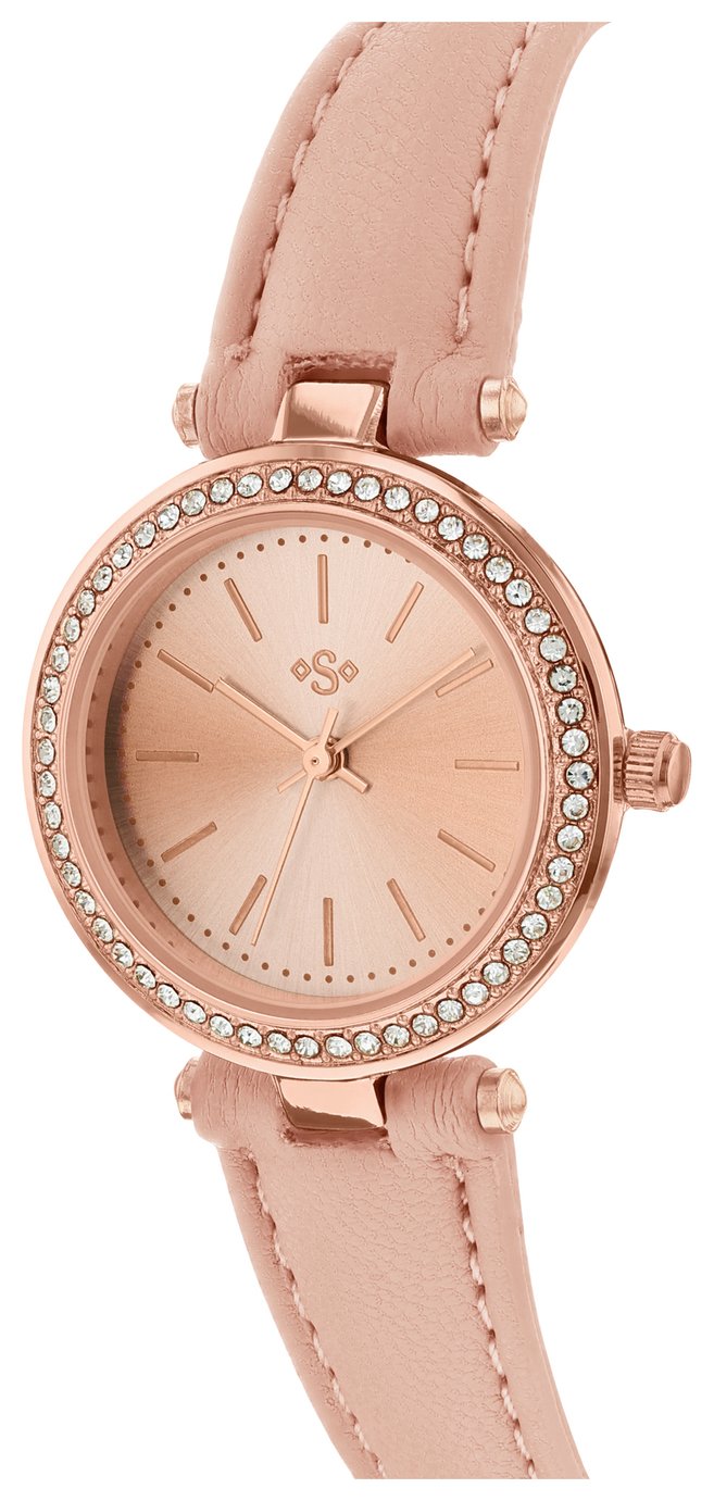 Spirit Ladies Rose Colour Stone Set Nude Strap Watch Review