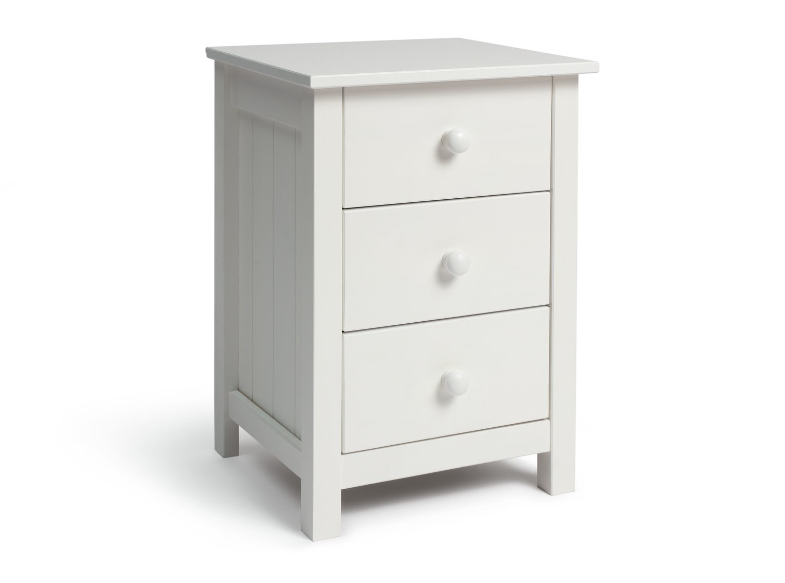 Argos Home Scandinavia 3 Drawer Bedside Table - White