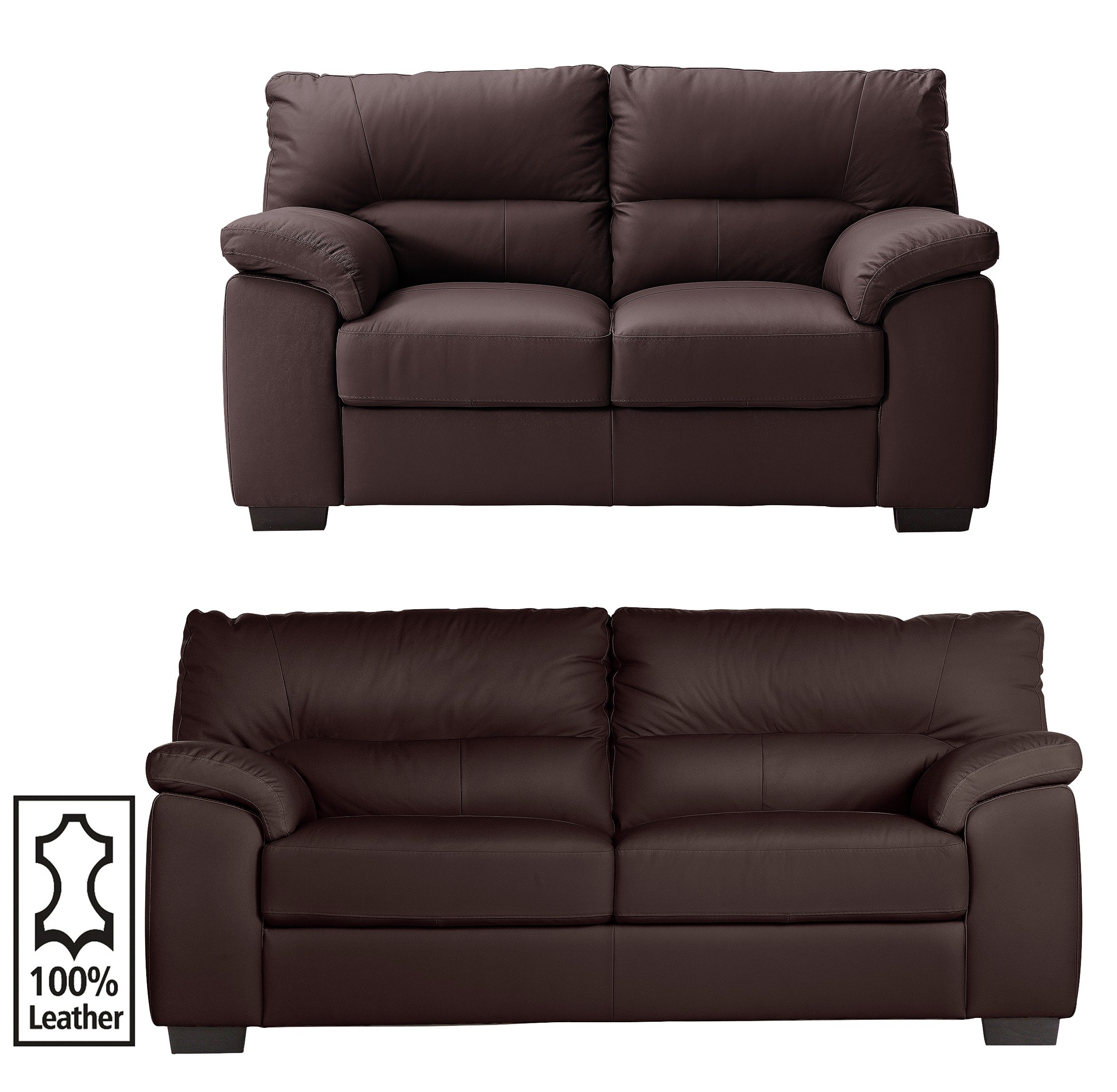 Argos Home Piacenza 3 Seat and 2 Seat Leather Sofa