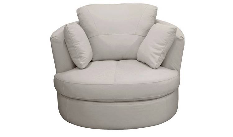 Buy Argos Home Milano Leather Swivel Chair - Light Grey | Armchairs and