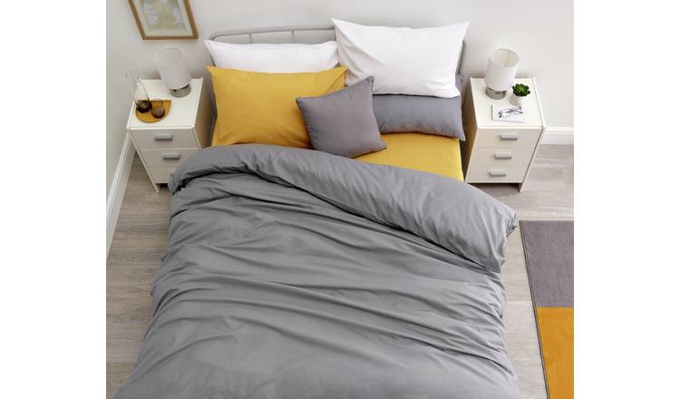 Habitat Easycare Plain Standard Pillowcase Pair - Grey