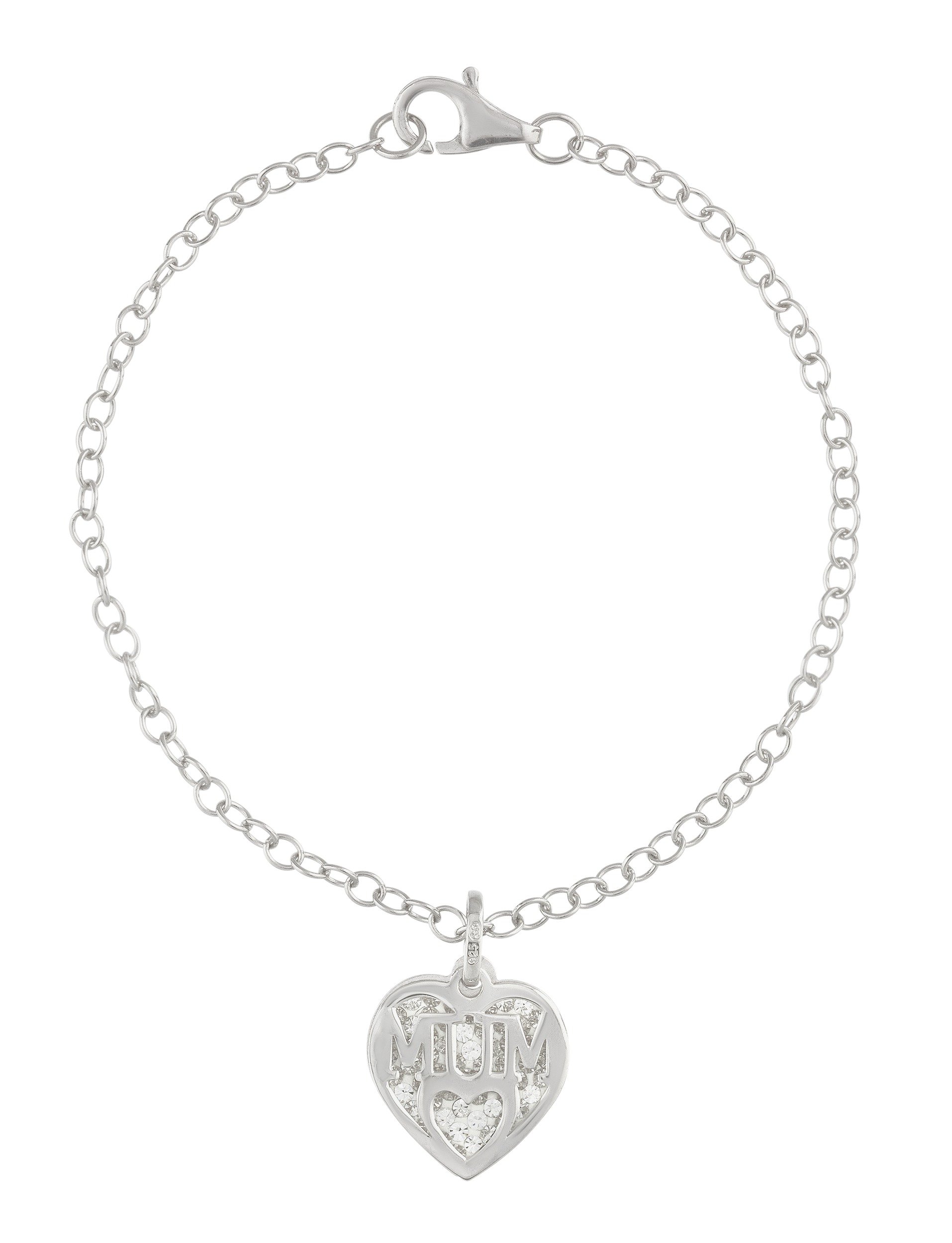 Moon & Back Silver 'Mum' Crystal Double Heart Bracelet Review