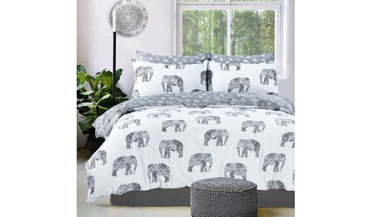 Buy Pieridae Grey Elephant Bedding Set Single Argos