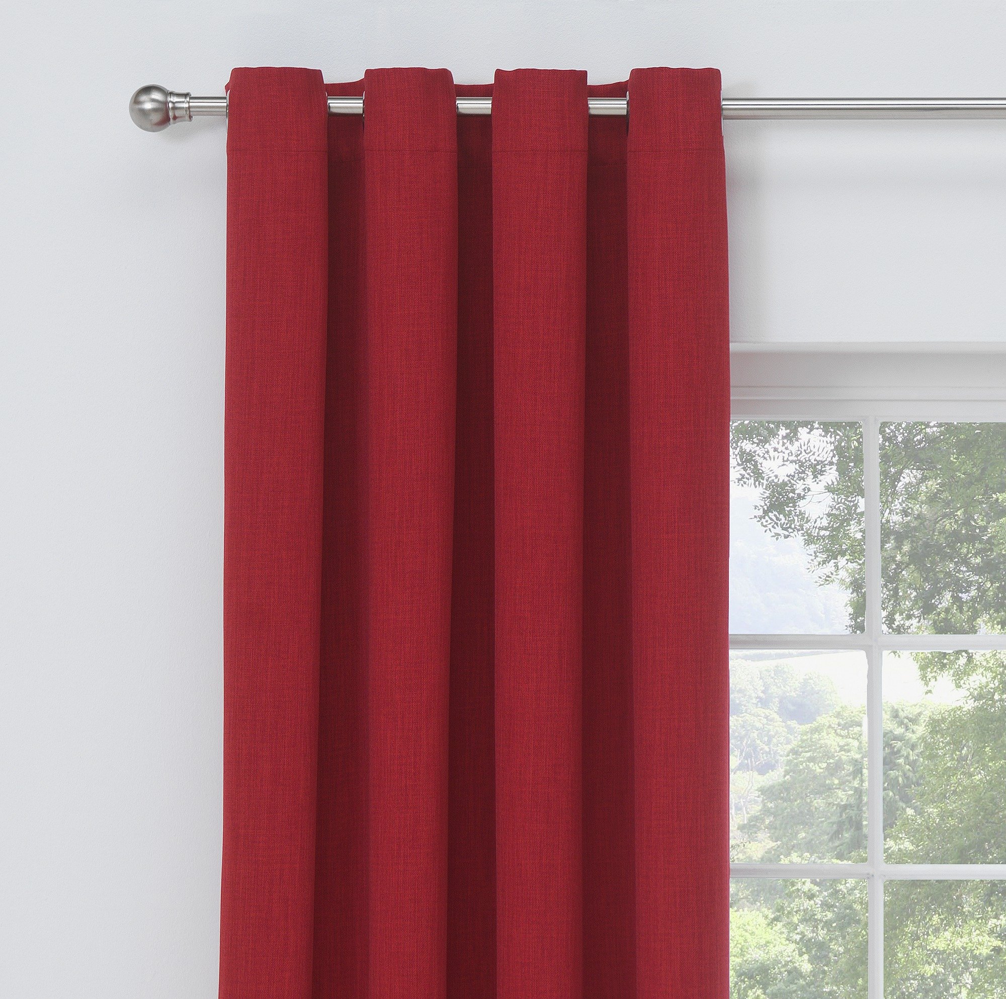 Argos Home Linen Look Blackout Curtains 168x229cm Red (6205328