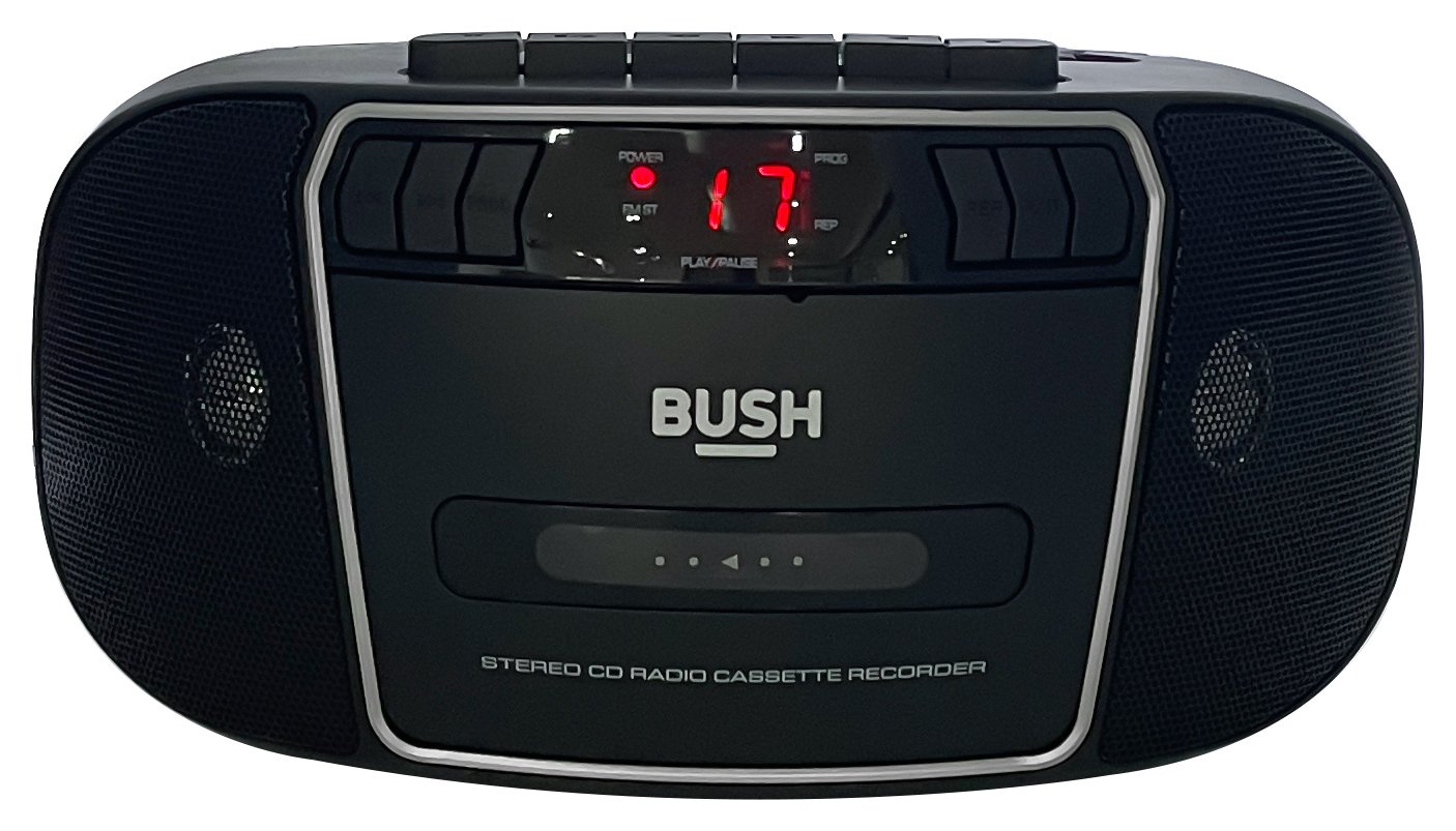 Bush  CD Radio Cassette Boombox - Black / Silver