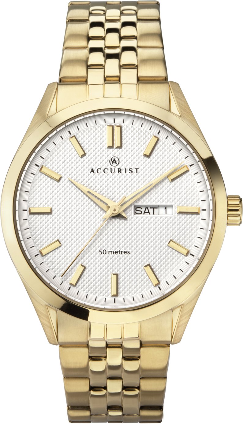 Accurist Men's Gold Plated Stainless Steel Bracelet Watch