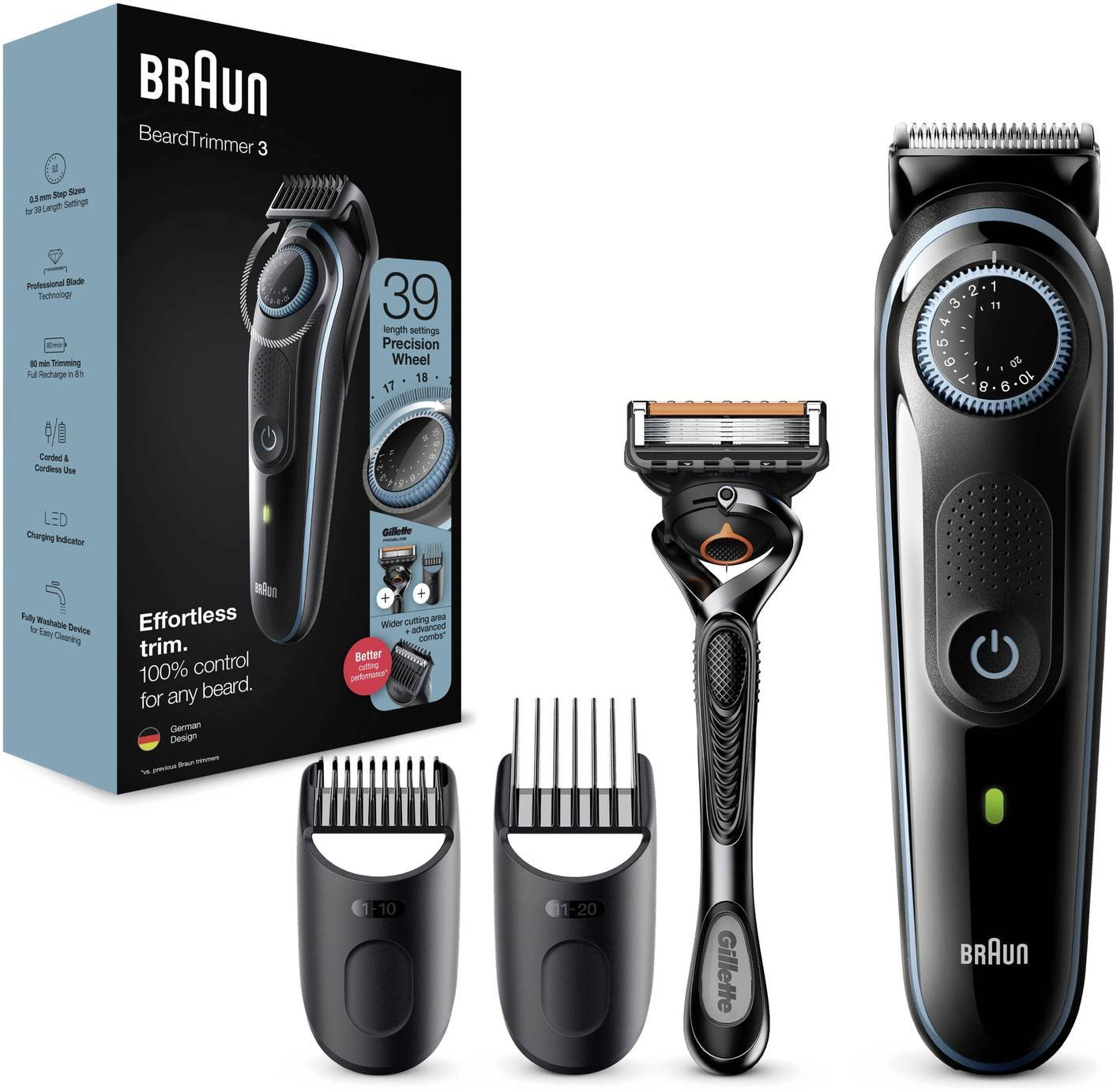 braun black precision dial beard trimmer