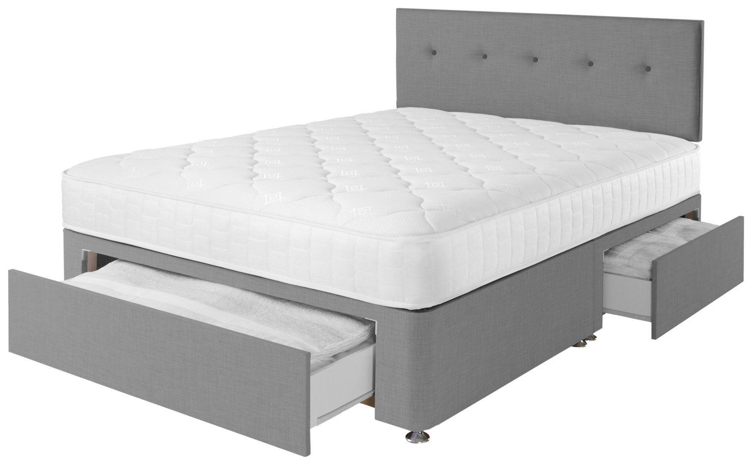 Argos Home Dalham Memory 3 Drawer Small Double Divan Grey (6208583