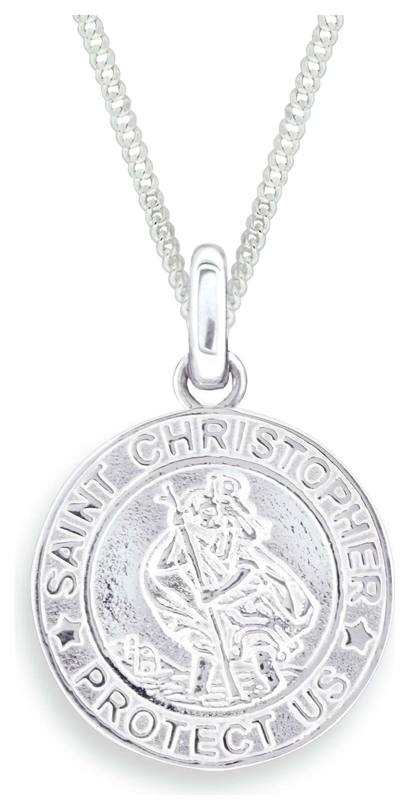 Revere Men's Sterling Silver St. Christopher Pendant