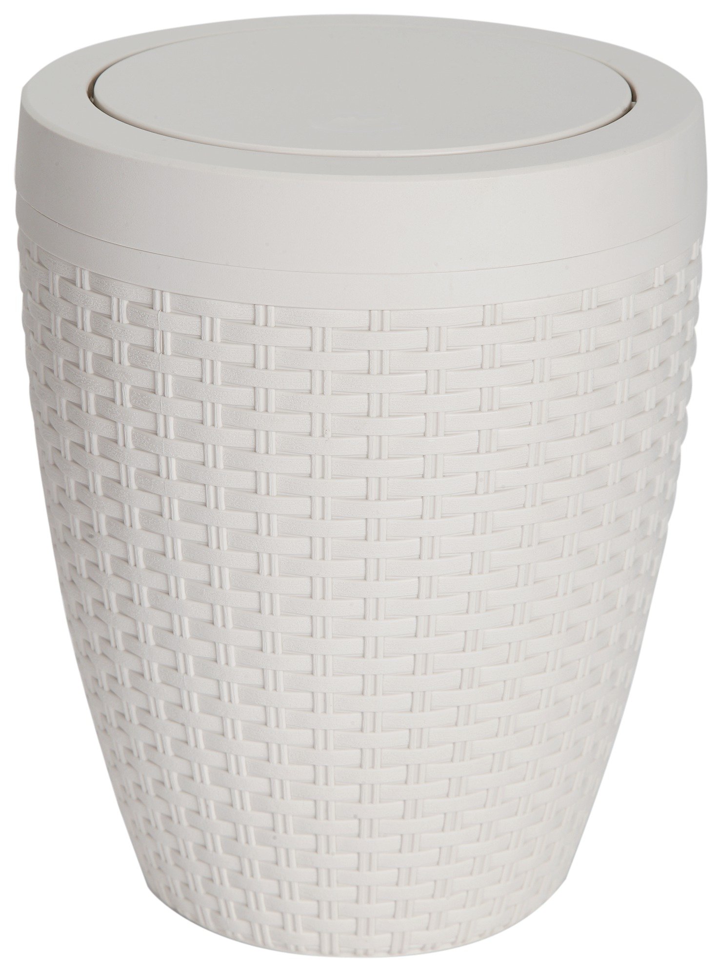 Addis 5 Litre Faux Rattan Swing Bin - Cream