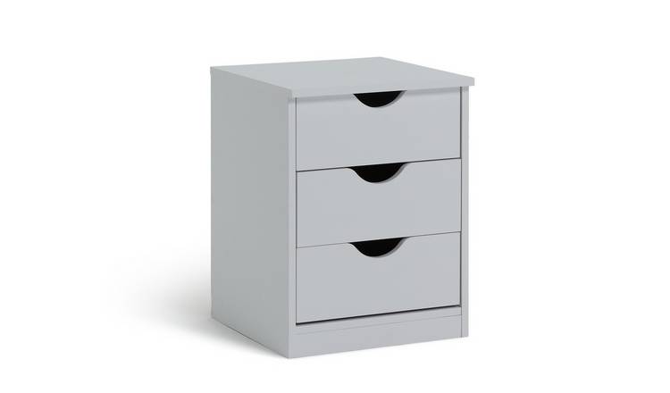 Habitat Kids Pagnell 3 Drawers Bedside Table -White