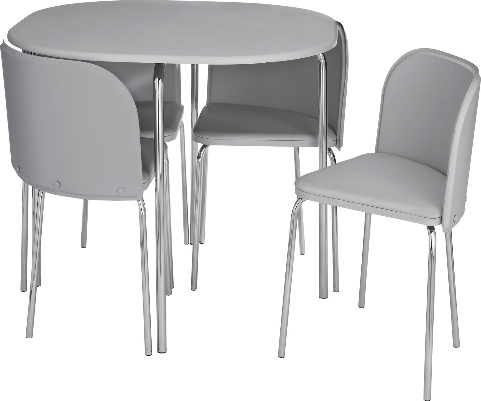 Argos Home Amparo Space Saving Dining Table & 4 Chairs -Grey (6215136