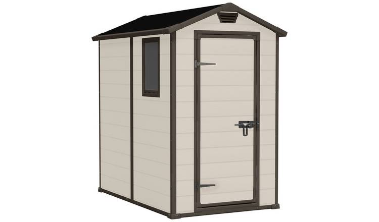 Keter Manor Apex Outdoor Garden Storage Shed 4 x 6ft - Brown