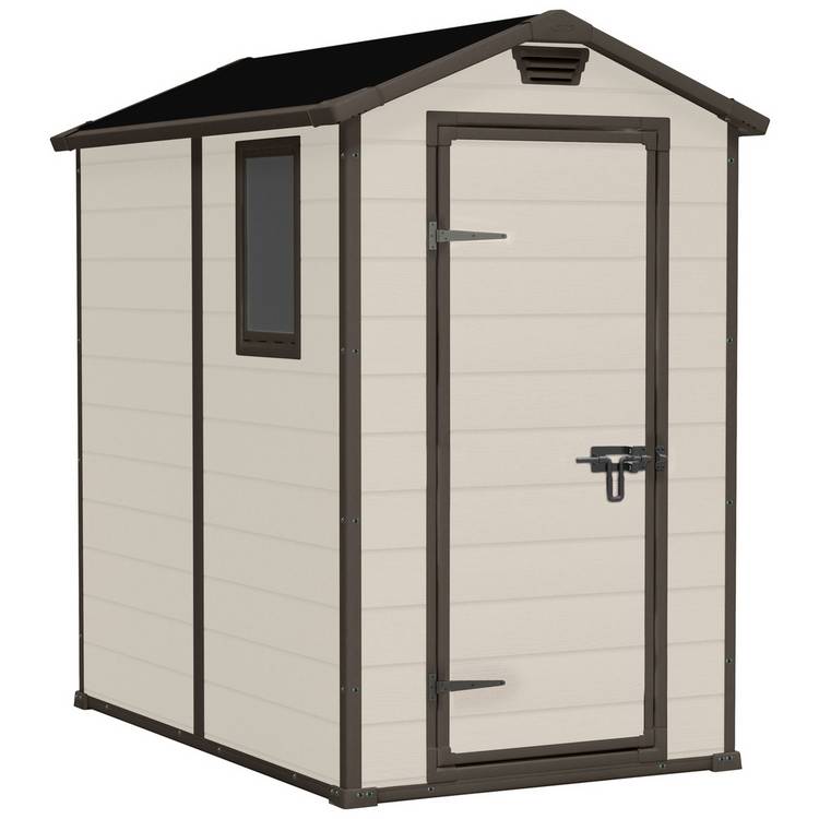 Keter Manor Apex Outdoor Garden Storage Shed 4 x 6ft - Brown 0