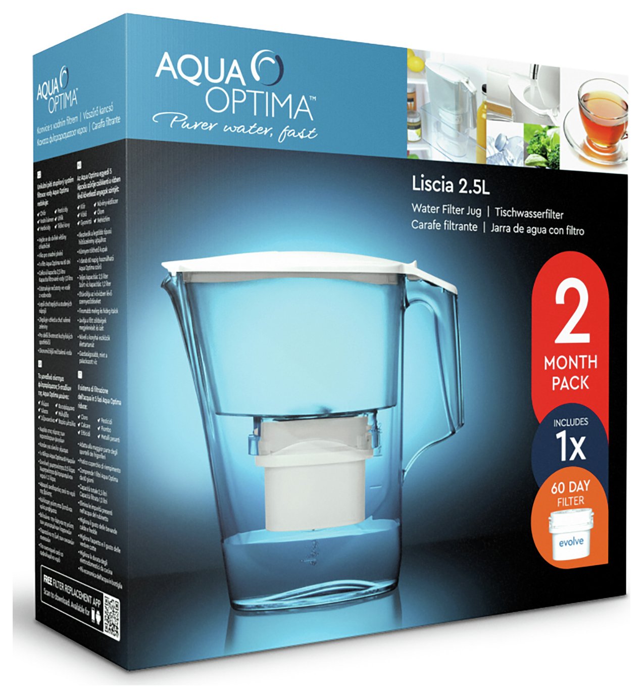 Aqua Optima Liscia White Jug with Cartridge