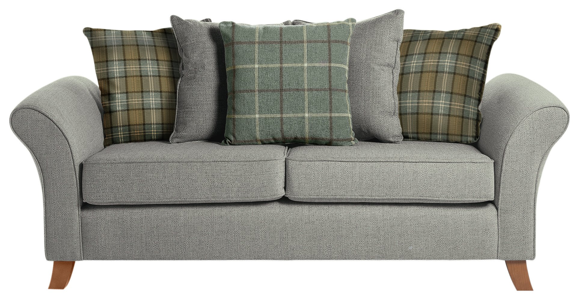 Argos Home Kayla 3 Seat Scatter Back Fabric Sofa -Light Grey Review