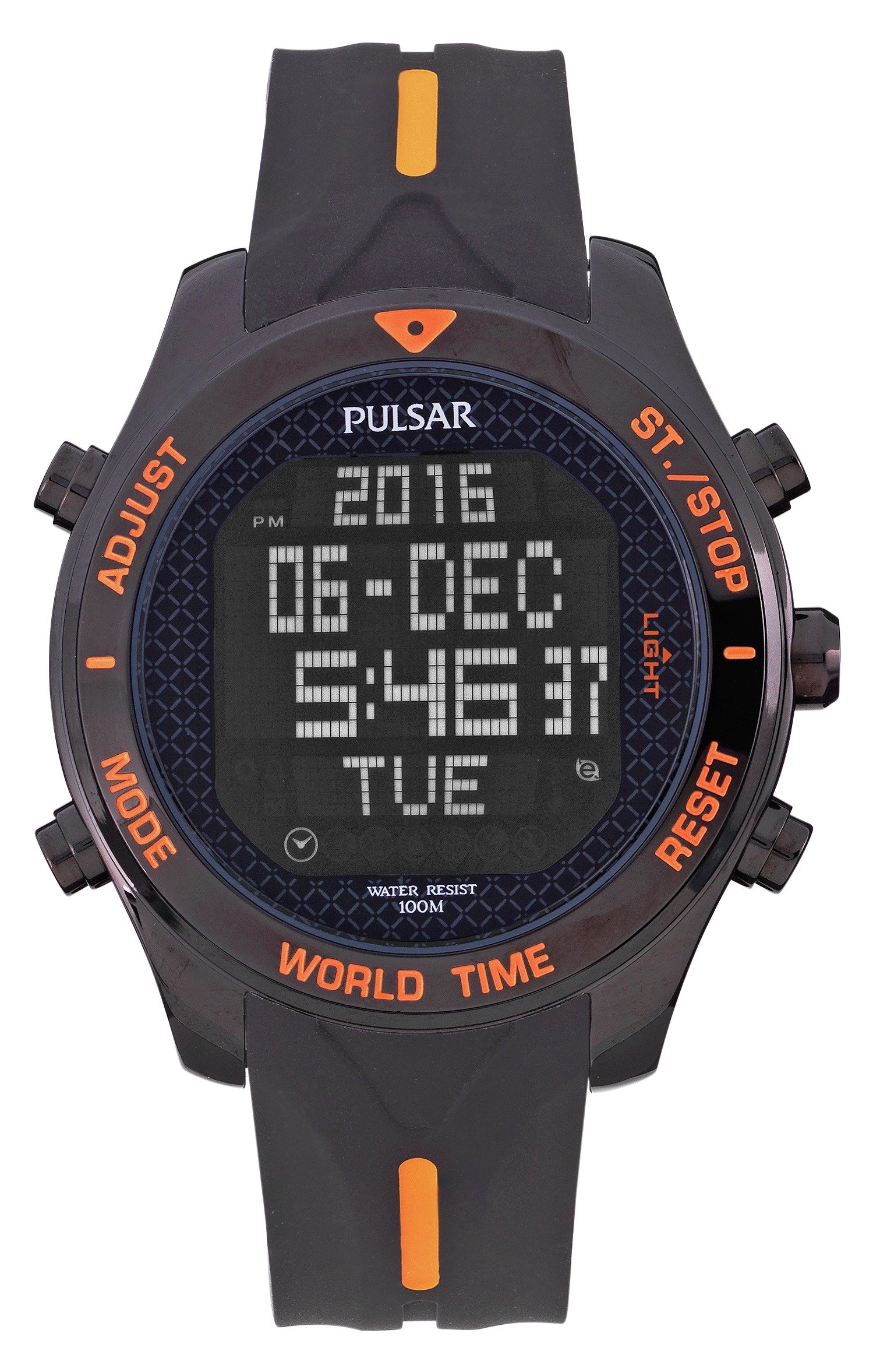 Pulsar Men's Black Stainless Steel Digital Watch (6217495) | Argos