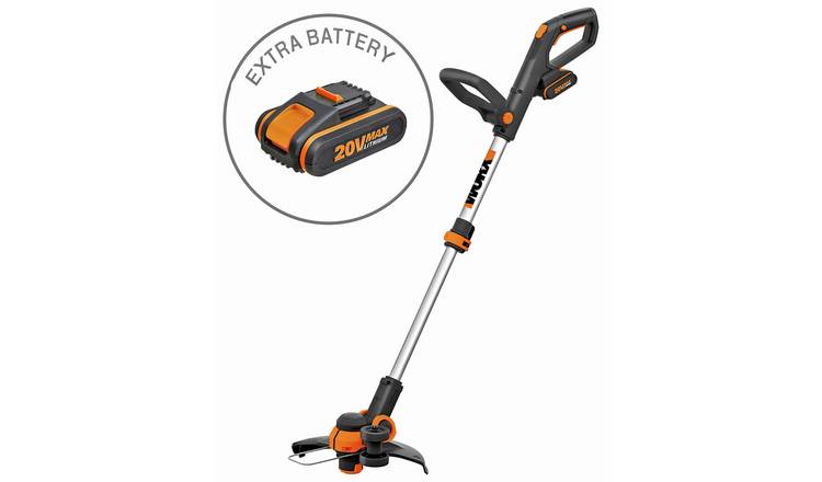 Worx 30cm Cordless Grass Trimmer with 2 Batteries - 20V