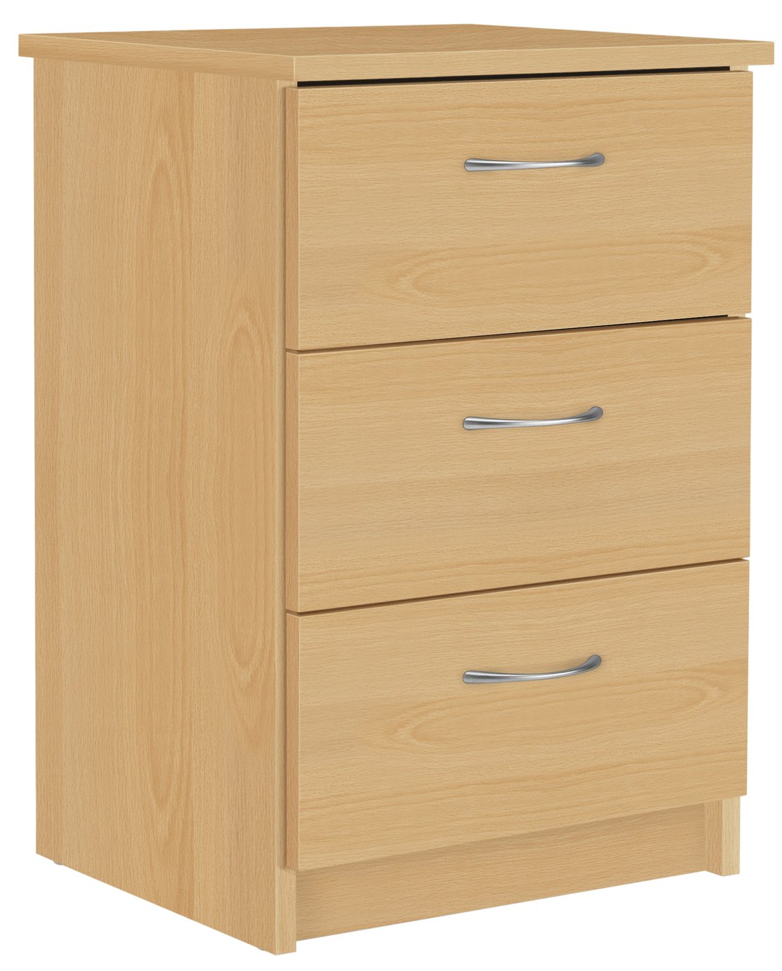 Argos Home Cheval 3 Drawer Bedside Table - Beech Effect