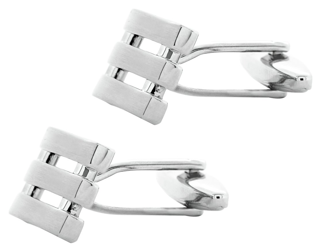 Revere Men's Silver Colour Grooved Cufflinks Review