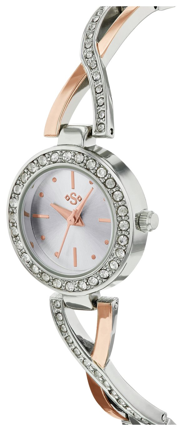 Spirit Ladies Silver and Rose Gold Stone Set Bracelet Watch Review