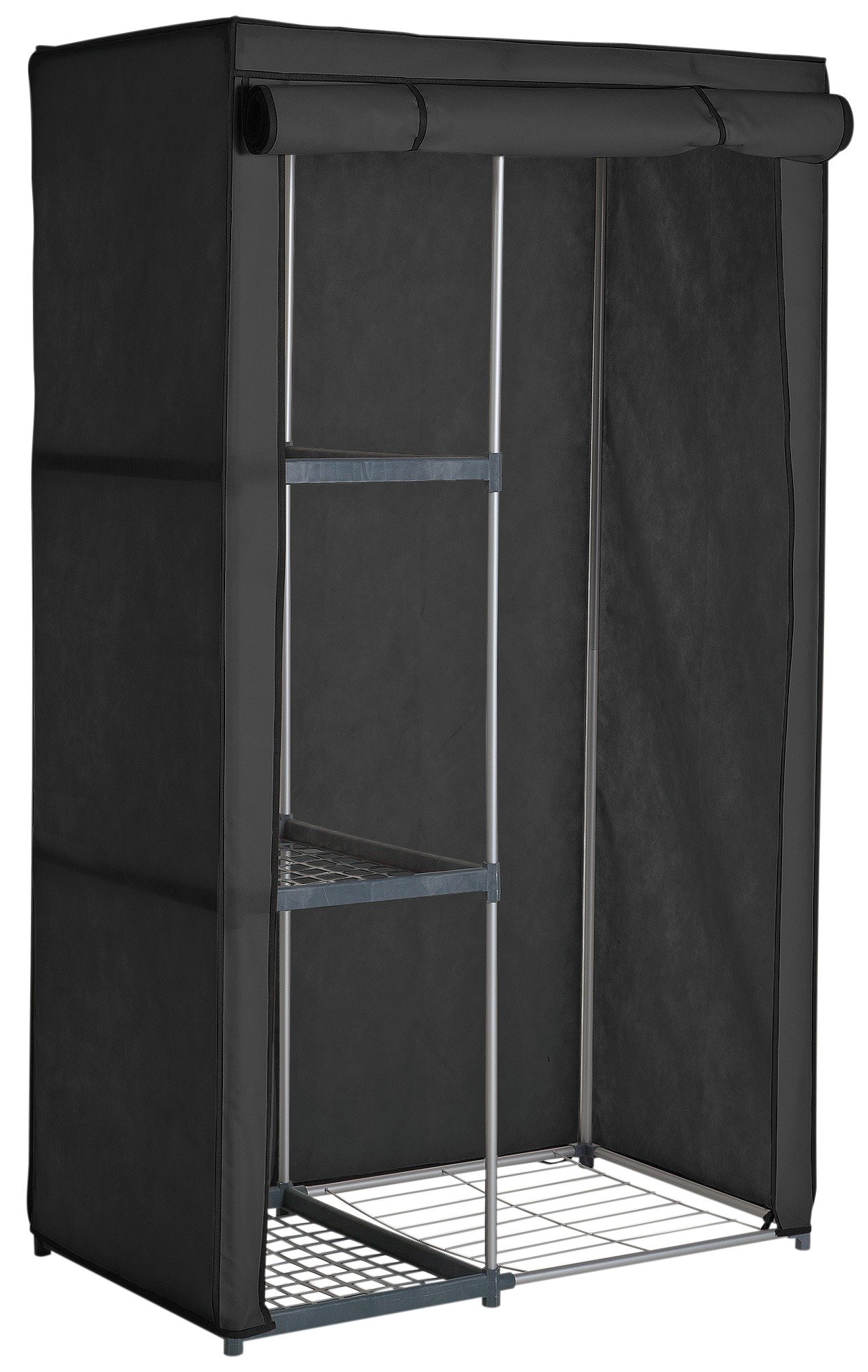 Argos Home Metal and Polycotton Single Wardrobe - Black