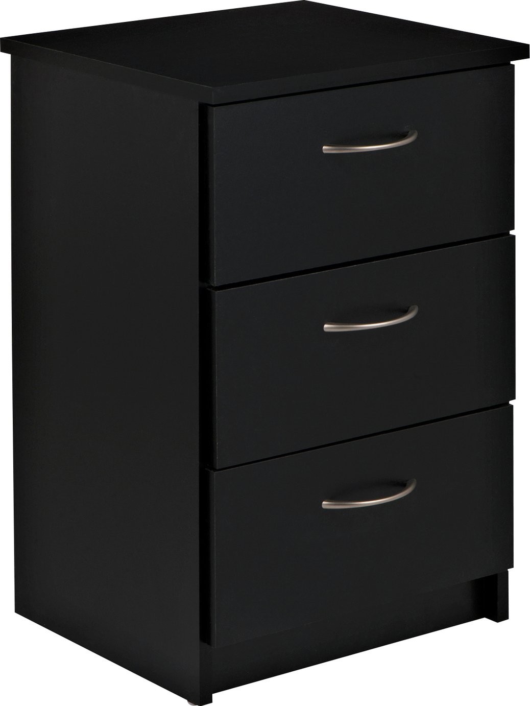 Argos Home Cheval 3 Drawer Bedside Table - Black