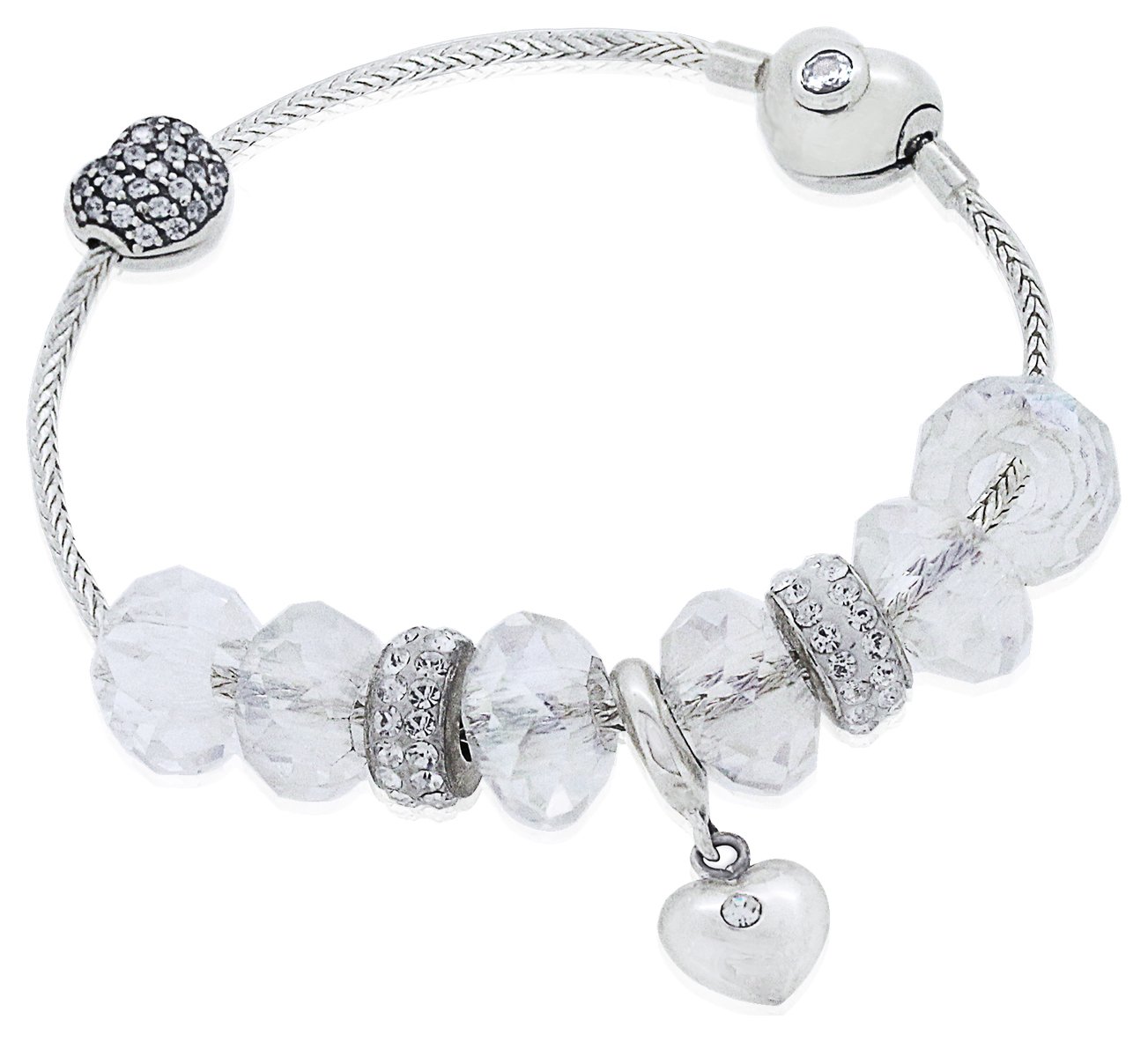 Revere Kid's Silver Colour Beaded Charm Bracelet