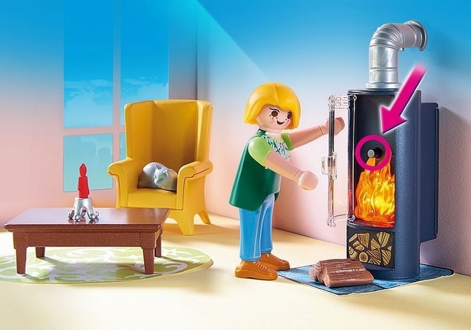 Playmobil 5308 Dollhouse Living Room With Fireplace