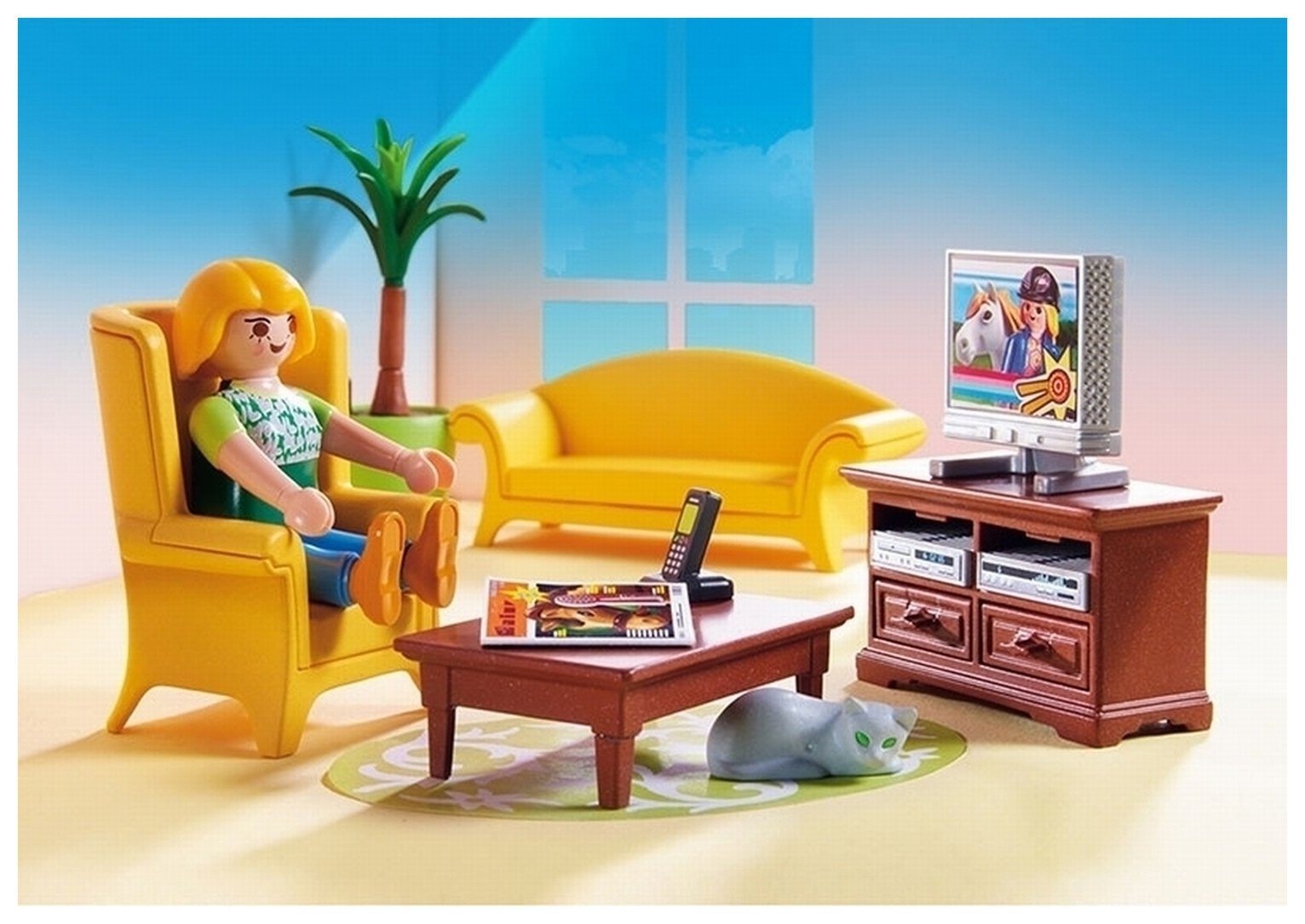 playmobil dollhouse living room