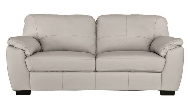 Buy Argos Home Milano 3 Seater Leather Sofa Light Grey Sofas Argos