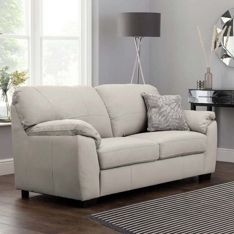 Argos Home Milano Leather 2 & 3 Seater Sofas - Light Grey 0