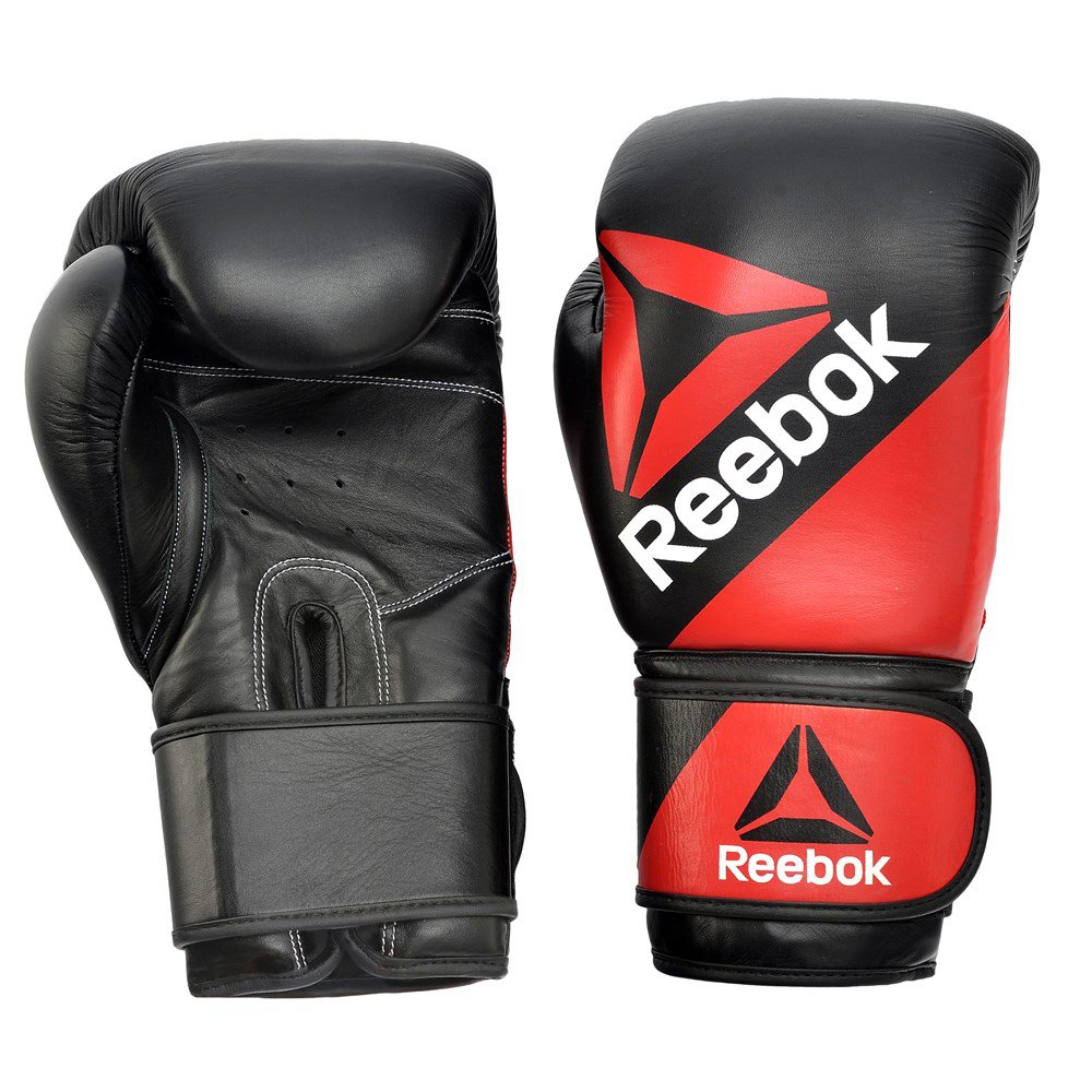 Reebok 14oz Leather Training Gloves - Black/Red
