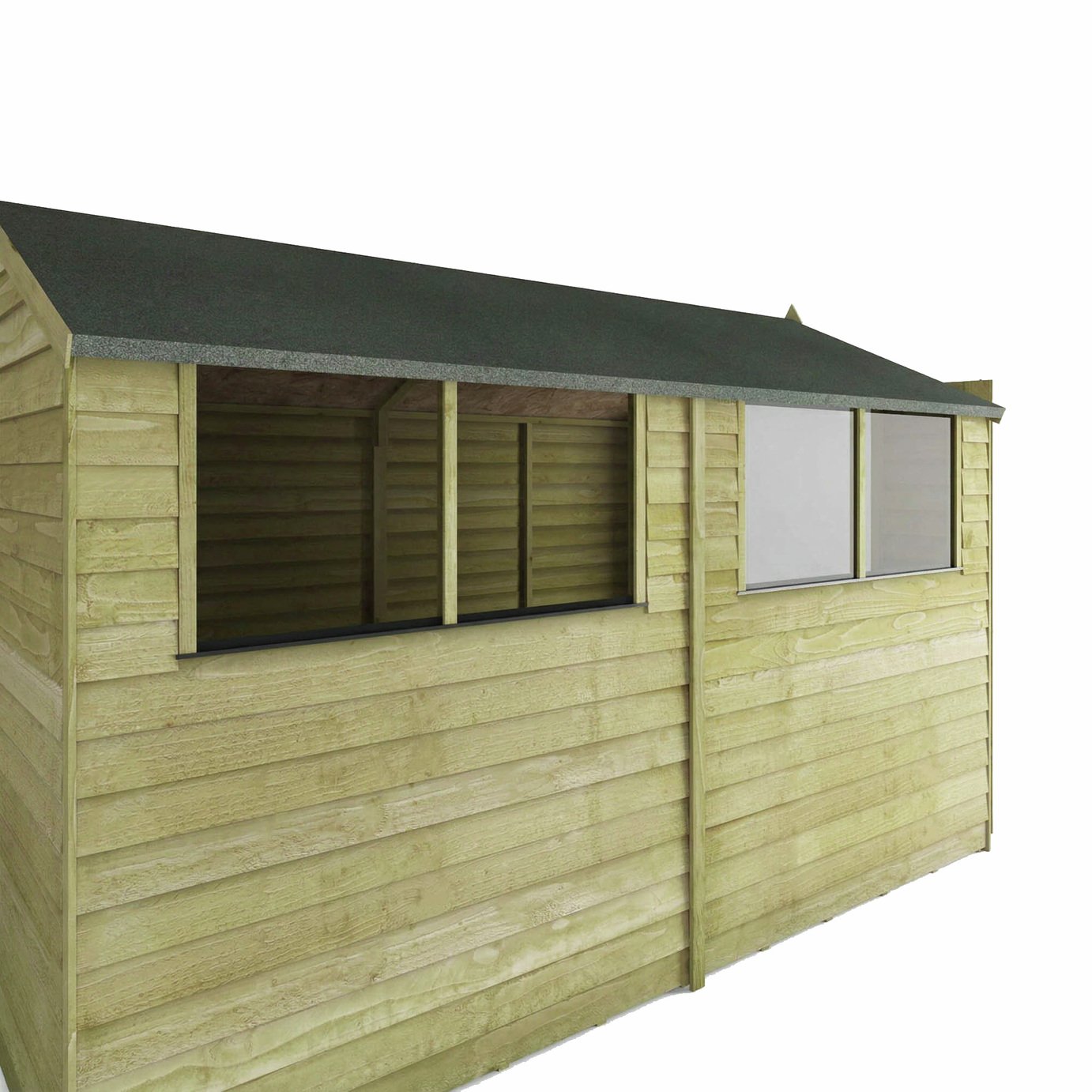 Buy Mercia Overlap 4 Windows Shed - 10 x 6ft | Sheds | Argos