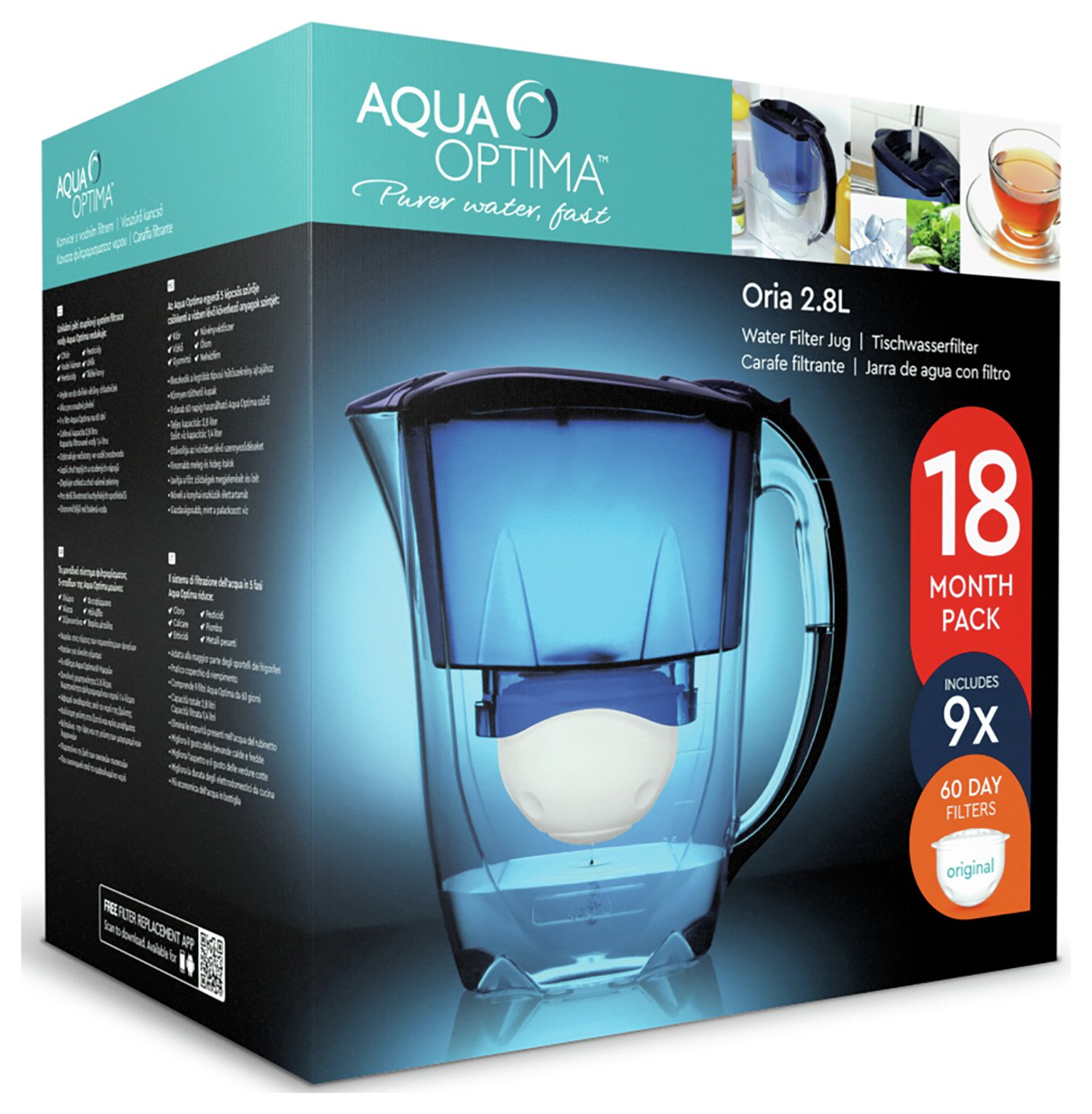 Aqua Optima Oria Blue Jug with Cartridges