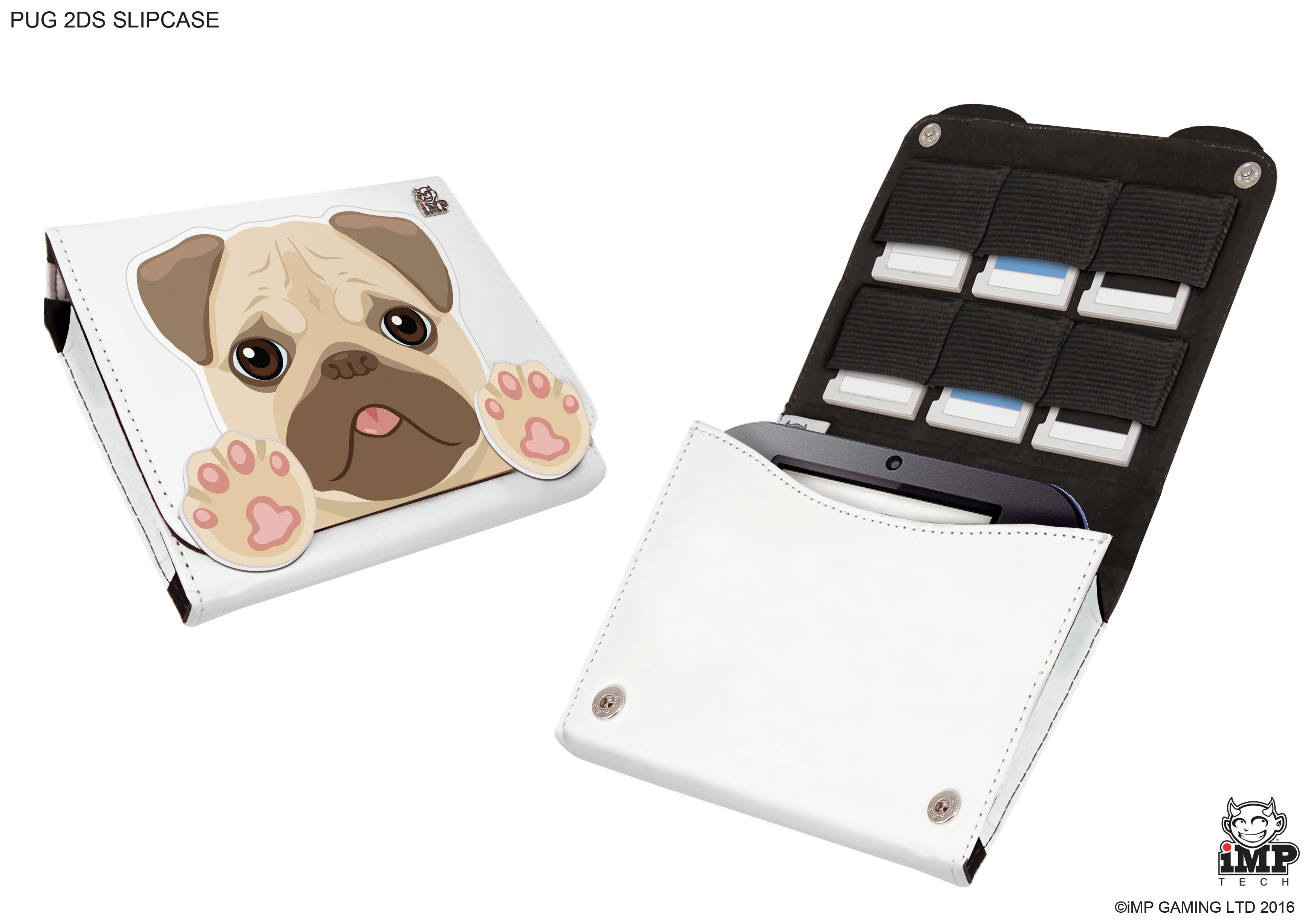 Nintendo 2DS and 6 Game Case - Pug Pup.